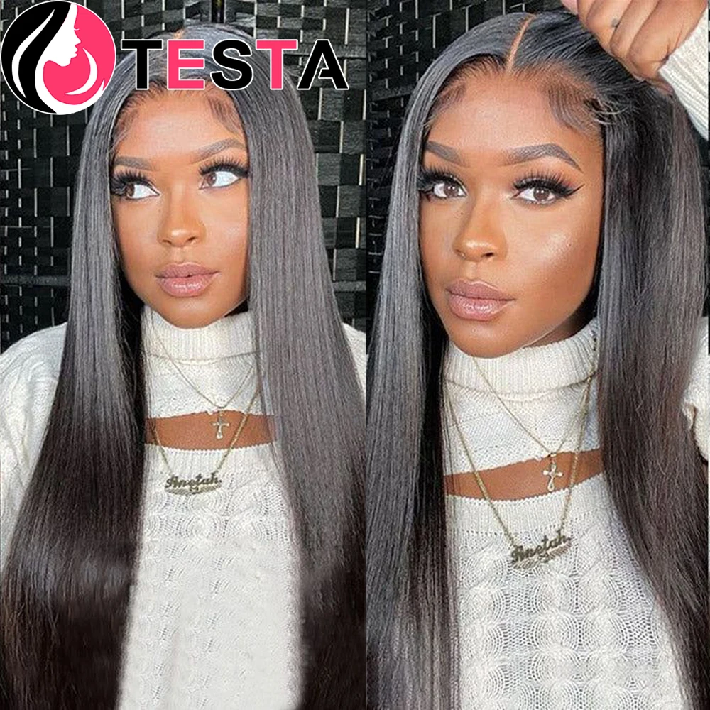 

360 Lace Frontal Wig Straight Human Hair Wigs For Women Pre-Plucked Smooth Brazilian Remy Hair 5x5 Lace Closure Wig 150% Density