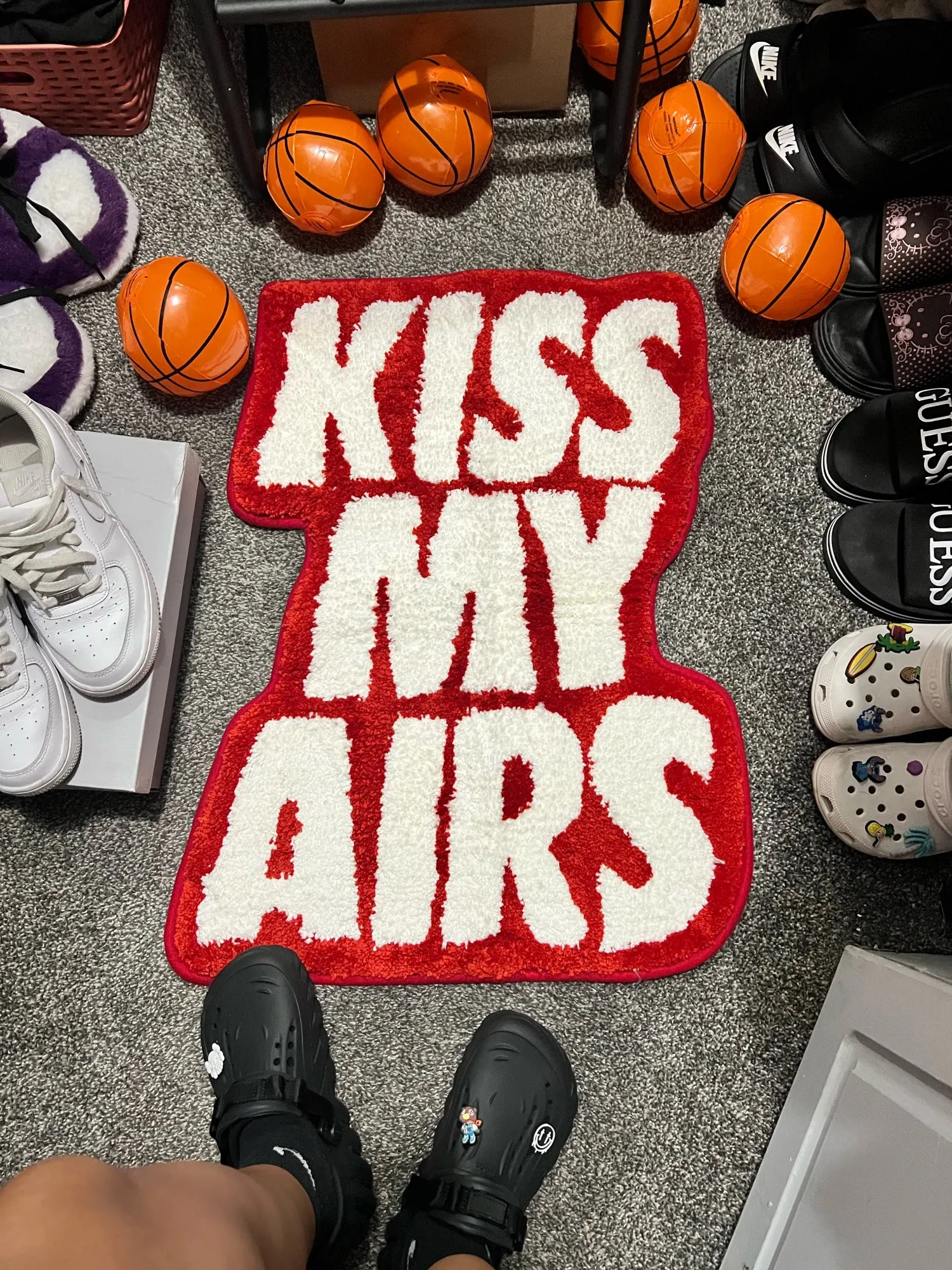 Kiss My Airs Handmade Rug | Hypebeast Rug | Gift for Him