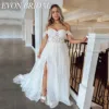 EVON BRIDAL Sweetheart Plus Size Wedding Dresses Off Shoulder A-Line Applique Bride Gowns Side Split Tulle Vestidos De Novia 1
