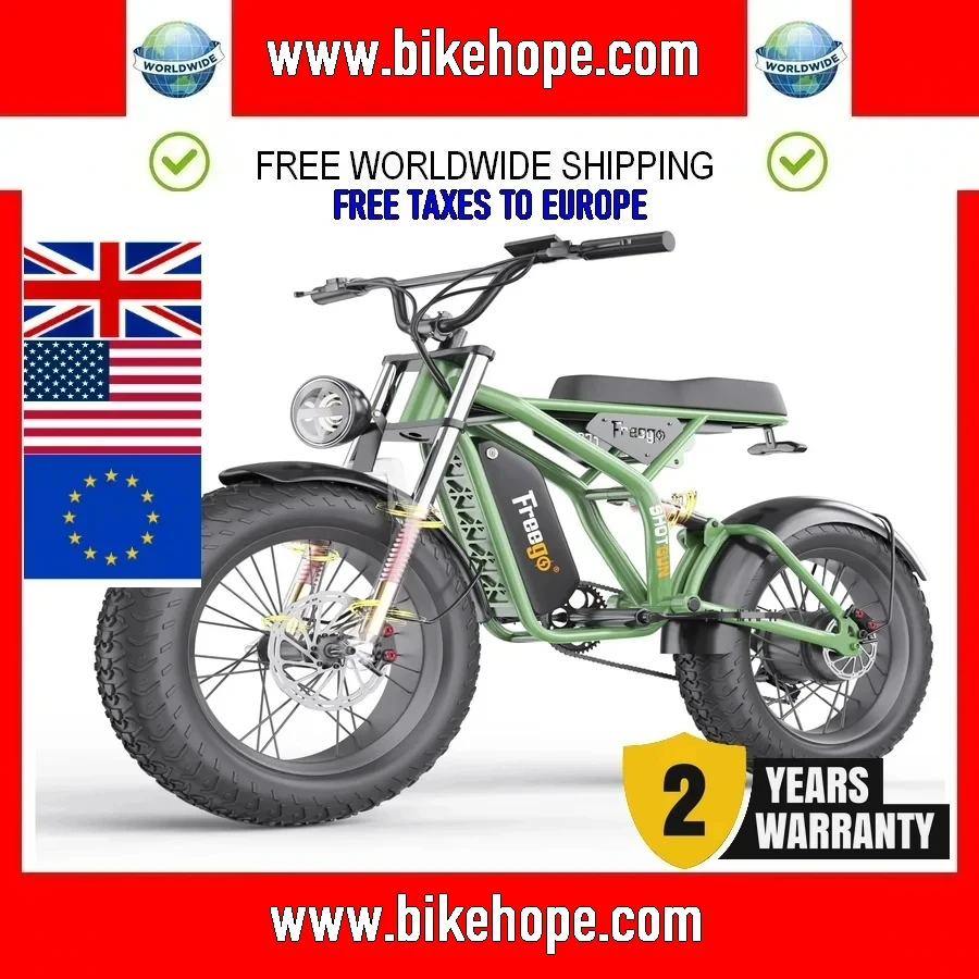 2024 Brand New Fat Tire Electric Bike 48V 22.5AH 1400W High Power Fat Tire Electric Bicycle Full Suspension Mountain Electric Bi