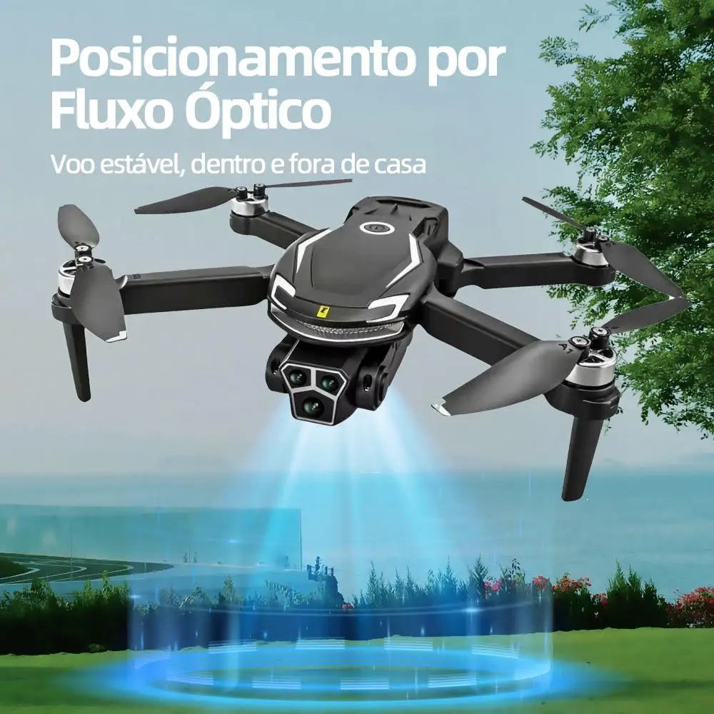 DLI Drone V88 Pro Preto 4K FPV WiFi Dobrável Motor Sem Escova Câmera Dupla Controle Remoto Quadricóptero RC Para Crianças
