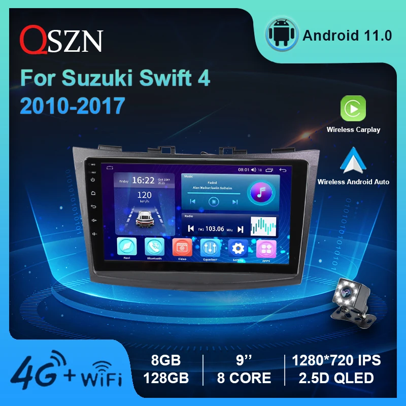 

For Suzuki Swift 4 2010-2017 Car Radio Stereo Carplay Android 11 Auto 4G Video AI Voice Multimedia GPS DSP IPS 8+128G Head Unit