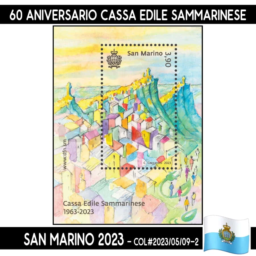 B0932 # San Marino 2023. 60Th Anniversary Cassa Edile Sammarinese (Mnh) Col #5/9