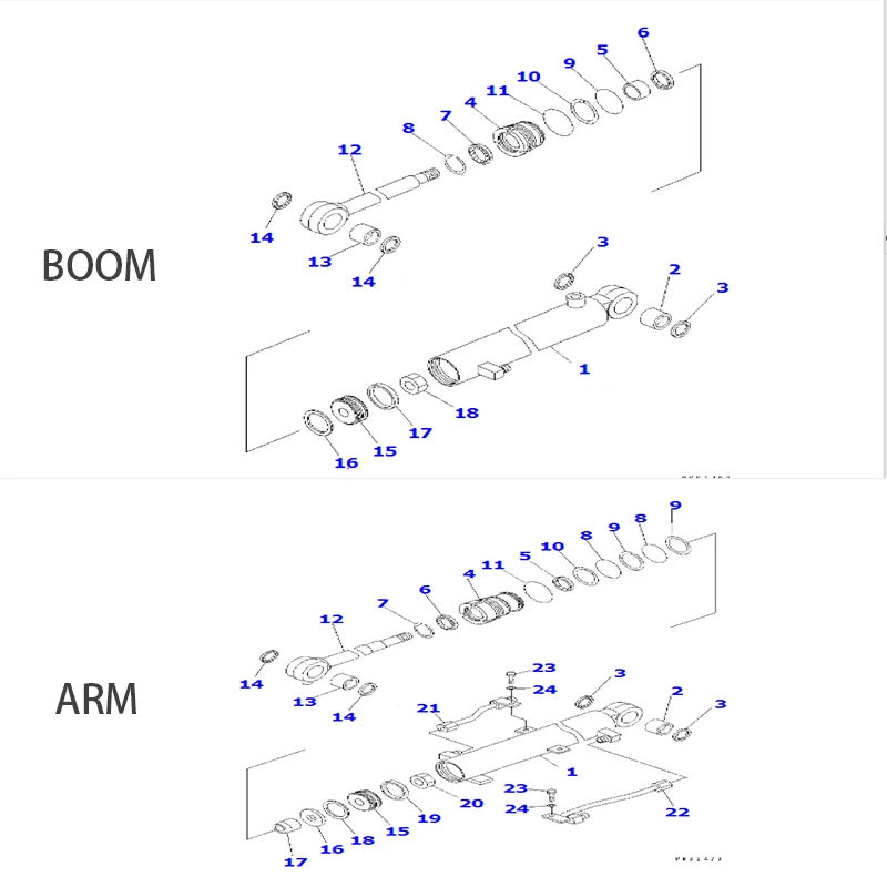 KOMATSU PC05-5 BOOM/ARM/BUCKET/BLADE/SWING CYLINDER SEAL KIT AND MAIN PUMP MAIN VALVE SWING MOTOR TRAVEL MOTOR SWIVEL JOINT KIT