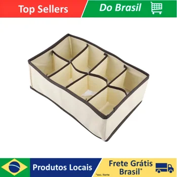 Organizador de Gavetas com 8 Divisórias, Dobrável e Portátil para Roupas Íntimas