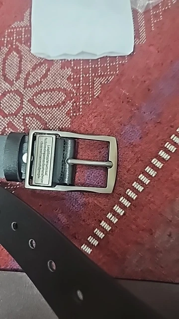 MIDNIGHT SOVEREIGN™ – Black Buckle Genuine Leather Belt photo review