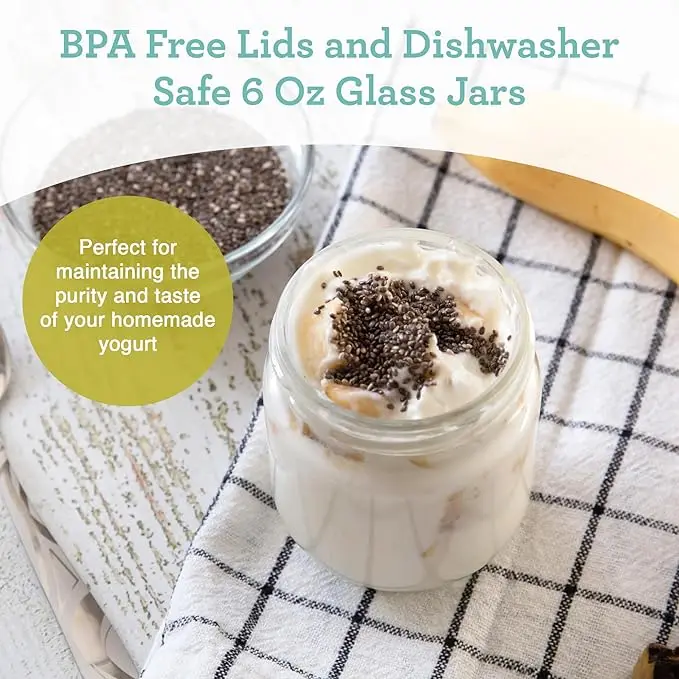 Set of 8 Glass Yogurt Jars, 6 oz Capacity, Includes Lids, Ideal for Yogurt, Parfaits, or Storage. 5