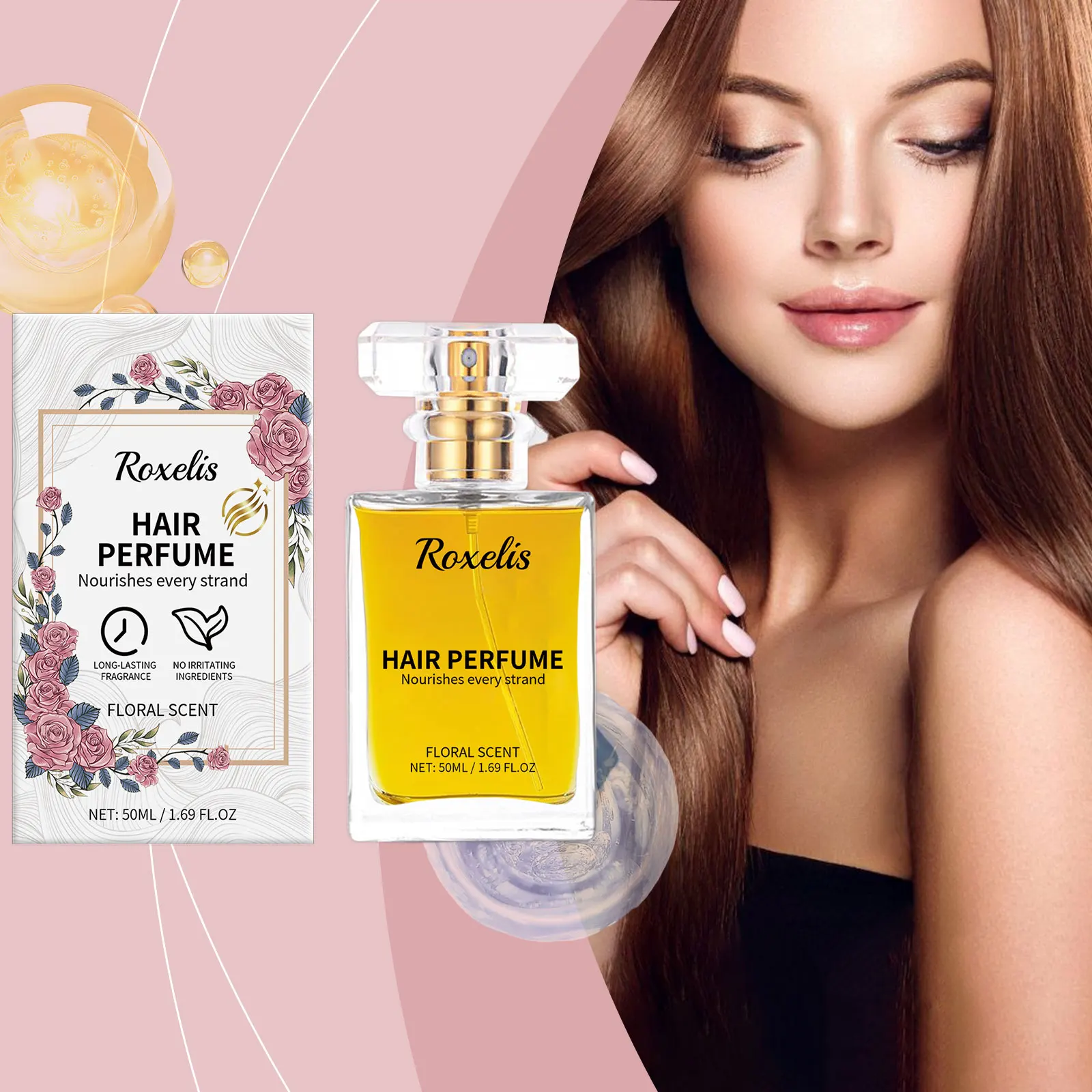 Profumo per capelli floreale 50ml olio nutriente per capelli secchi_voghion.com