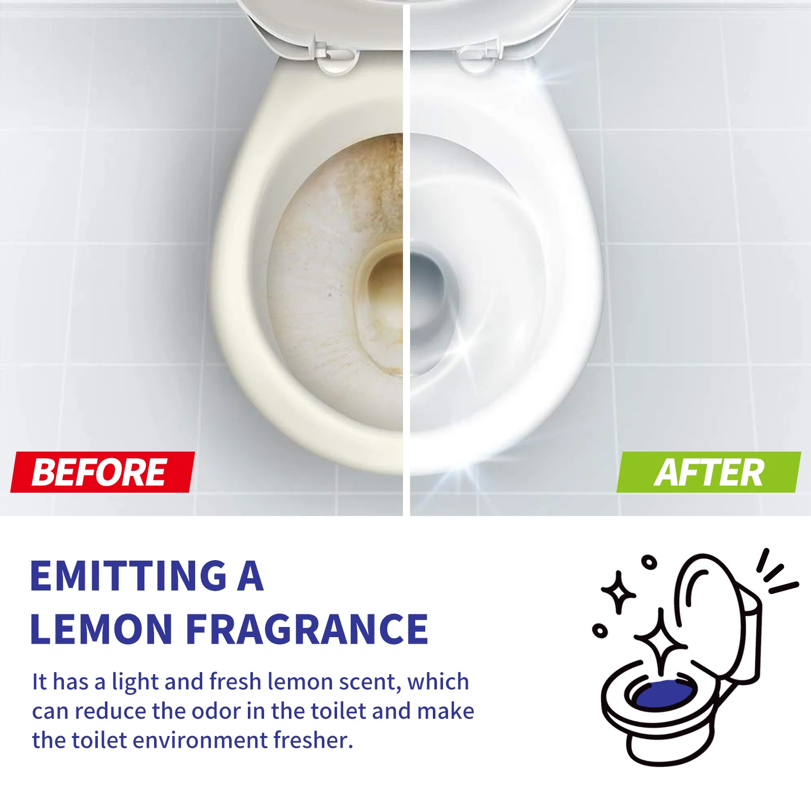 Toilet Foam Cleaner Effervescent Tablet Removes Odor Stains
