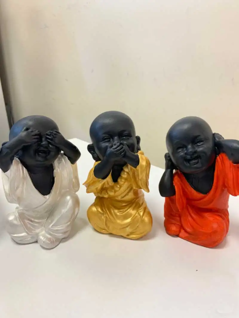 

See No Evil, Hear No Evil, Speak No Evil Bust Trinket, Stone, Home Decoration, Desk Accessories, Handmade 10.5 x 5.5 cm