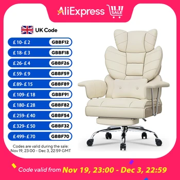 Ergonomic Office Chair with Footrest PU Leather Computer Chairr Home Office  Adjustable Big High Back Executive Chair