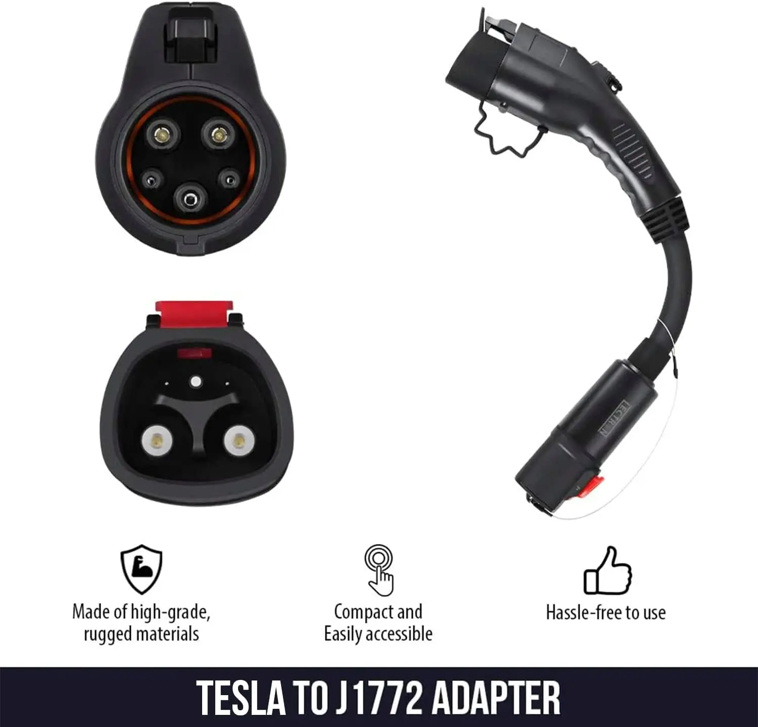 

Адаптер Tesla-J1772, макс. 60 А и 250 В-Tesla-type 1, совместимый с высокомощным разъемом Tesla, зарядное устройство 0,5 м