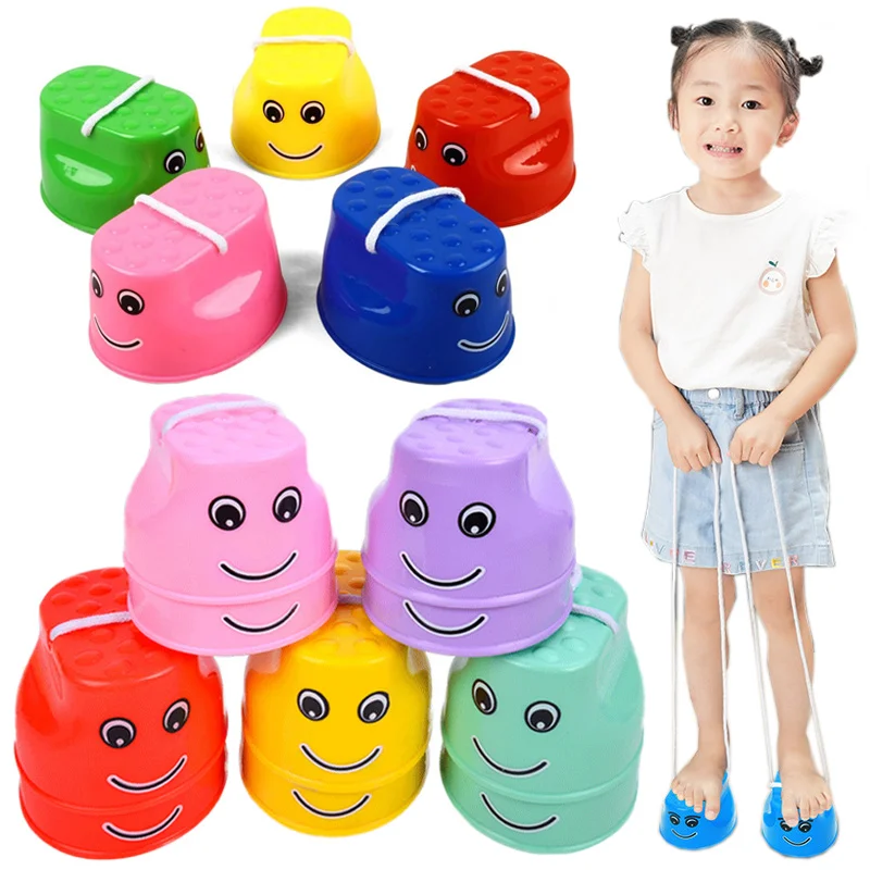 

1 Pair Children's Smile Jumping Stilts Balance Coordination Equipment Kindergarten Sensory Integration Training Toys for Kids