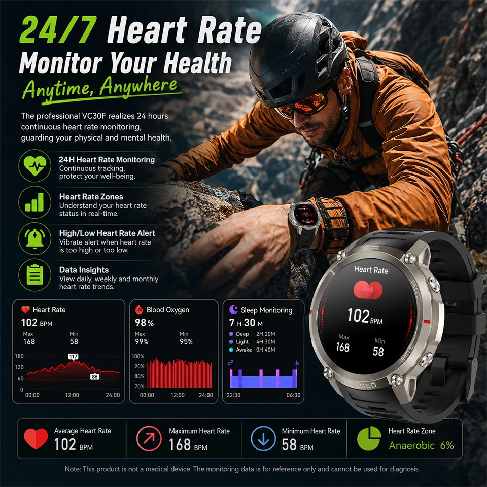 Smartwatch da uomo con GPS, orologio di alta gamma, impermeabile per il nuoto, sensore a sei assi, GPS ad alta precisione, bussola, Smartwatch sportivo. - immagine 6