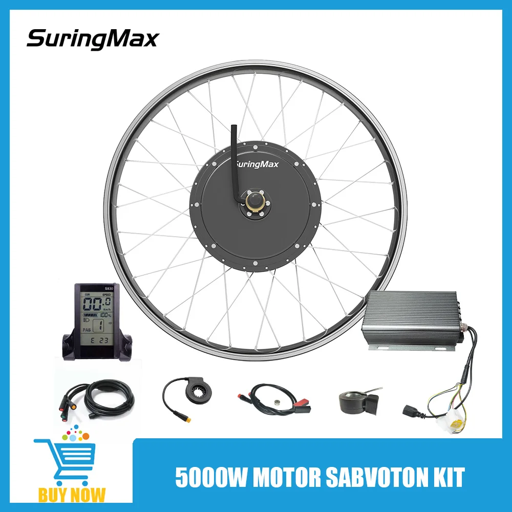 Electric Bicycle 5000w Hub Motor Conversion Kit 26" Rim Assembled 150mm dropout 72V 100A Sabvoton Controller Convert MTB Parts
