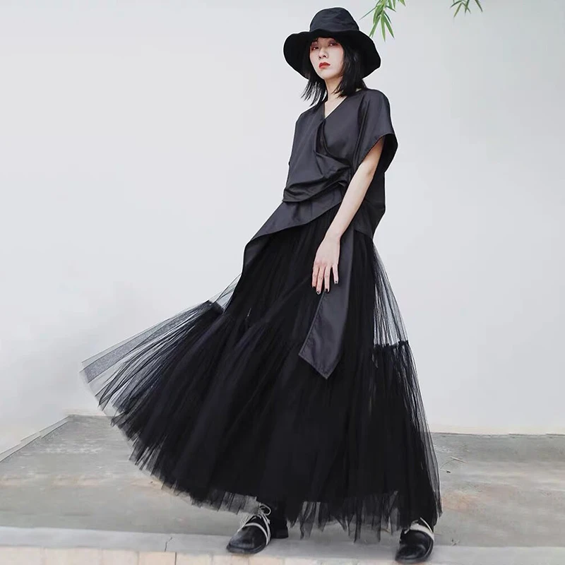 IDALL Maxi Skirt,Pleated Skirts Women's Triple Solid Color Layered Mesh Skirt Puffy Skirt Bustier Tulle Skirts Summer Skirts Skirts Women Coffee Dres