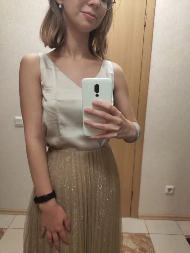 Women's Halter Cami Sleeveless Satin Silk Tank Top photo review
