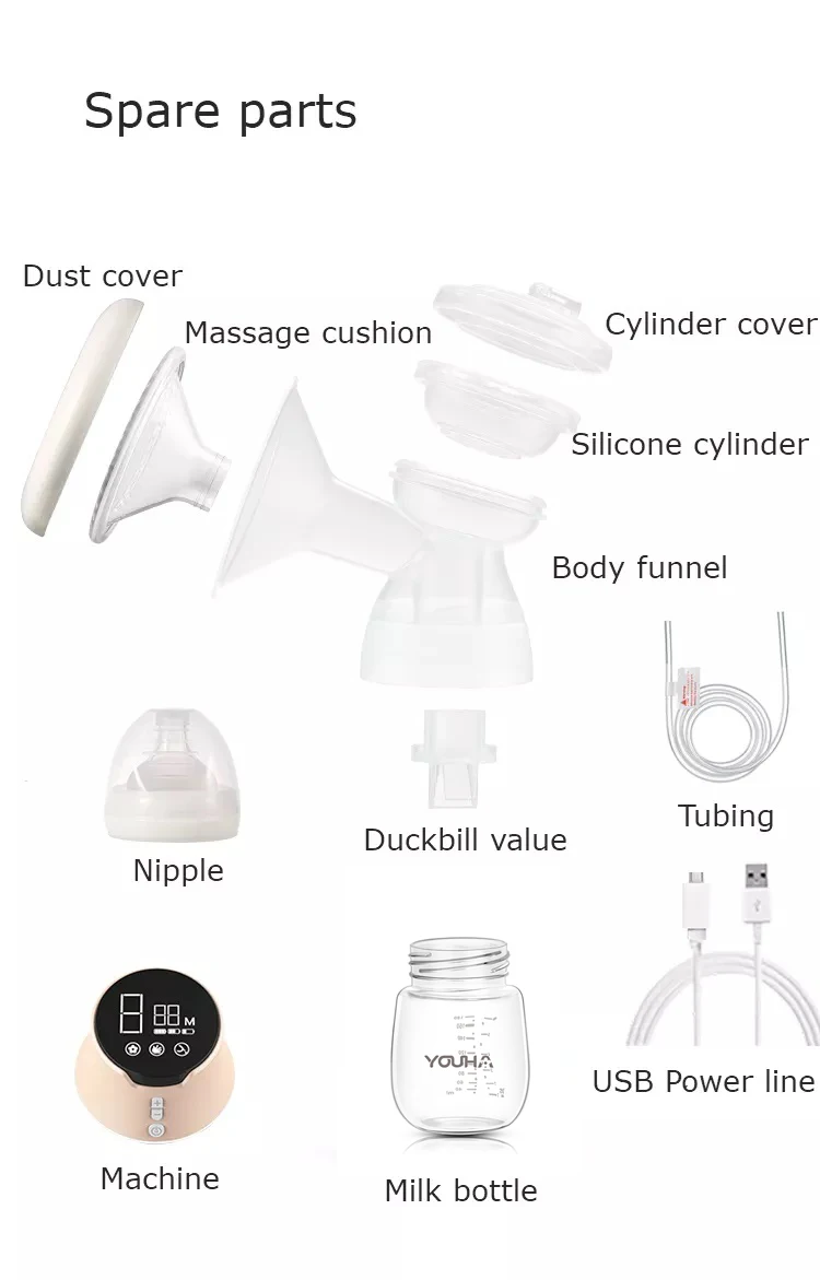YOUHA Electric Breast Pump Automatic Milker with Baby Bottle Suction Milk Extractor Nursing Hospital Grade Breastfeeding Pump wearable electric breast pumps