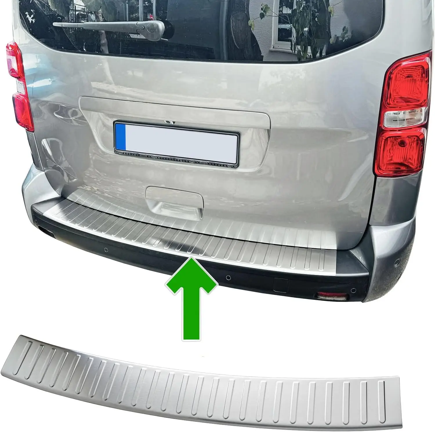 Protection Arrière Jumpy L3 Protection Seuil Pare-chocs Arrière Citroën Jumpy L3 2016-2024 - Acier Inoxydable - Installation Facile Adhésif Citroen Jumpy