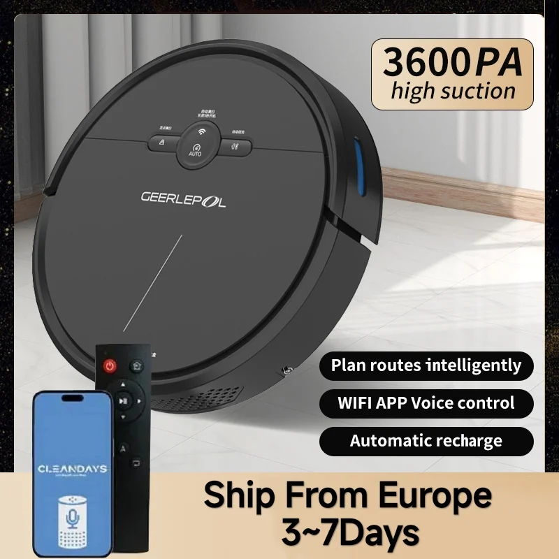 3600Pa Robot Aspirapolvere Smart Wireless Auto Charge Wi-Fi Con Alexa Google Area Di Navigazione Sulla Mappa Per Robot Spazzatrice Per Peli Di Animali