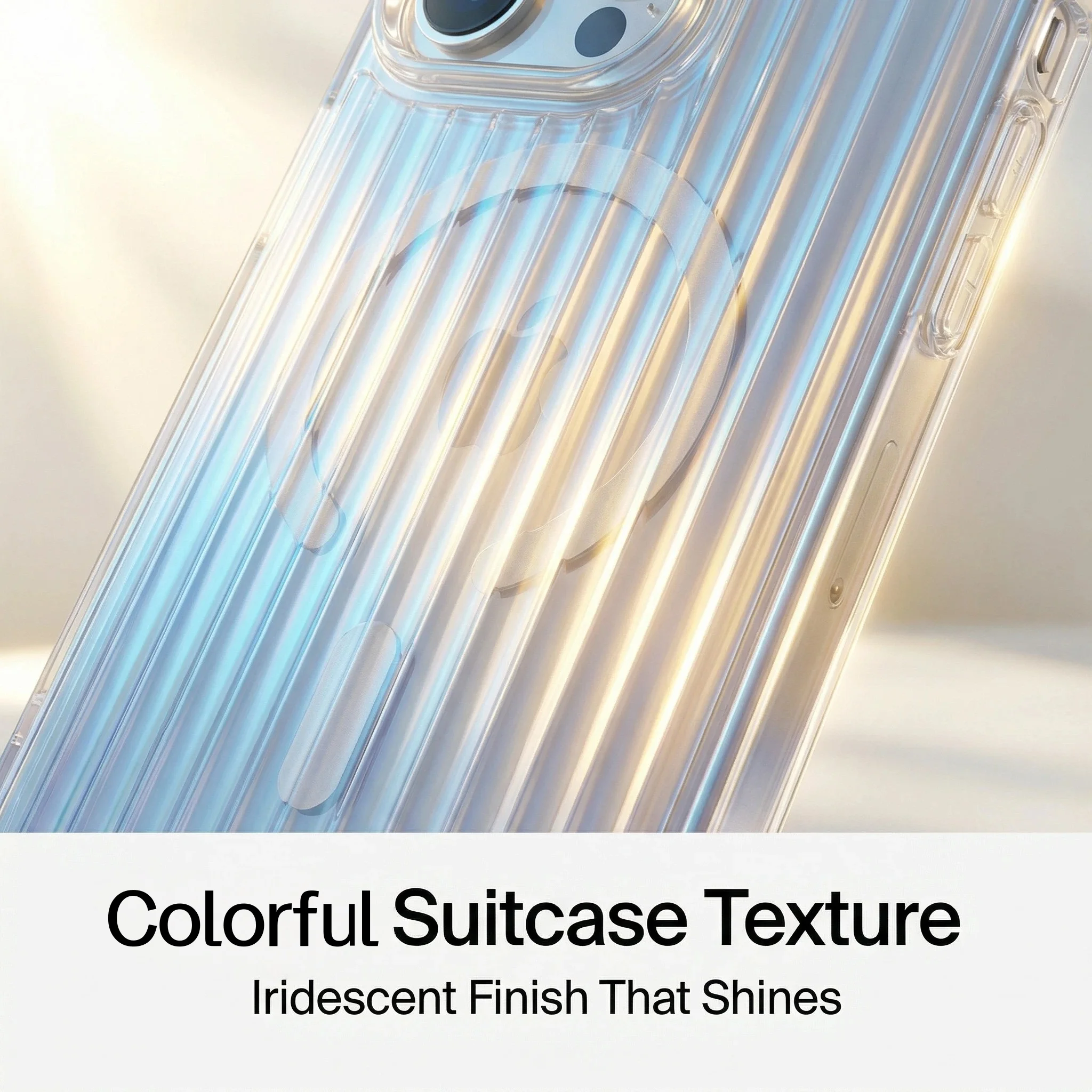 Gradient Stripe Magnetic Phone Case with Flat Back Design