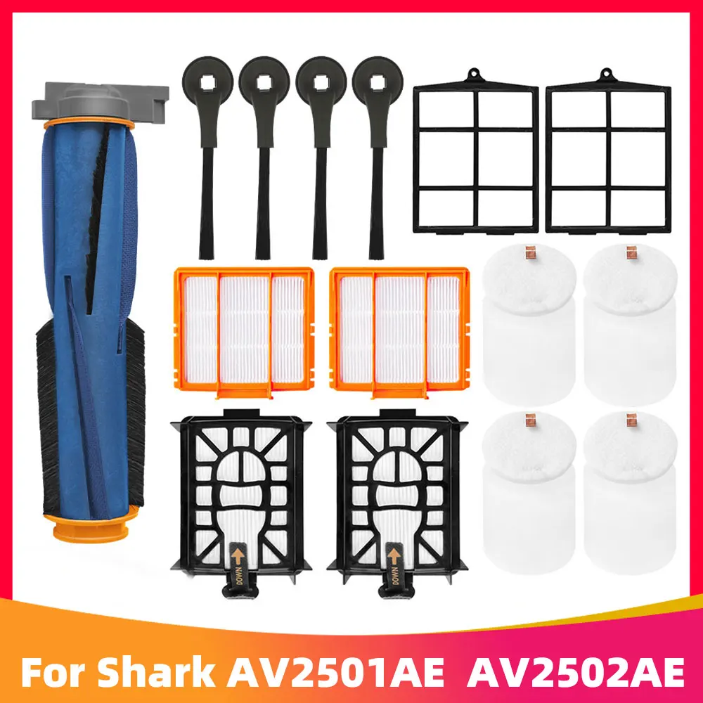Replacement for Shark AV2501AE AV2502AE Robot Vacuum Cleaner Spare Parts Main Brush Side Brush Hepa Filter Primary Filter