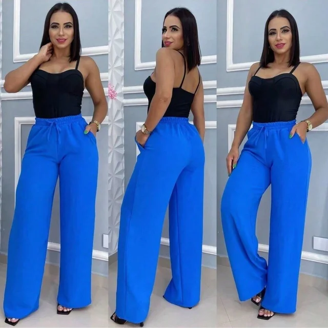 Calça Pantalona Alfaiataria Duna Elastano