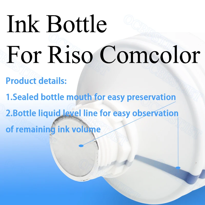 Ink Bottle 1000ML for Riso Comcolor 3150 7150 9150 3050 7050 9050 3150R 7150R 9150R 3050R 7050R Pigment Waterproof Colorful dye ink kit