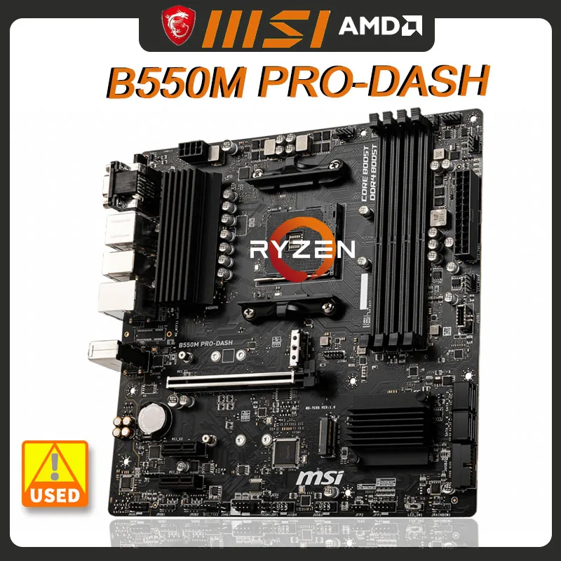 Scheda Madre B550M Scheda Madre Msi B550M Pro-Dash Am4 Ddr4 Per Ryzen 5 5500 Cpu 128G M.2 Usb 3.2 Sataiii Vga M-Atx