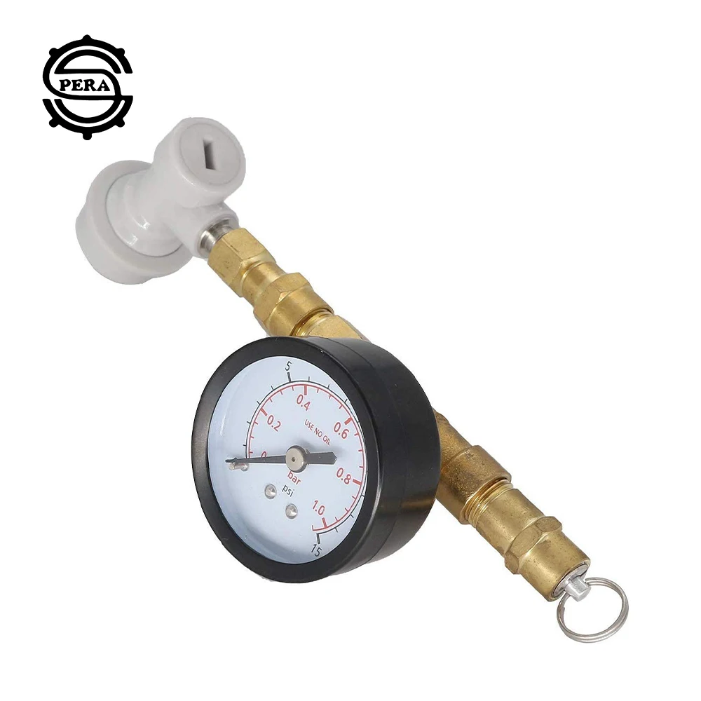 

PERA Homebrew Ball Lock Spunding Valve Beer With 0-60Psi Gauge,Pressure Relief Valve Assembly Gas Disconnect Kit