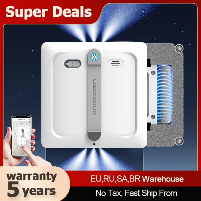 2026 Window cleaning robot Liectroux S9,with 2 roller brushes,6-way water pump spray,9KPa,frameless works,app control