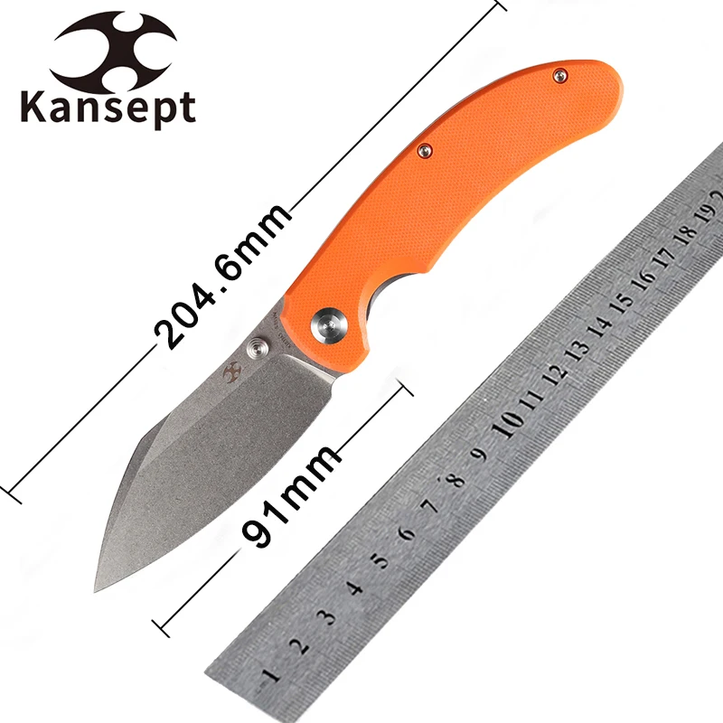 

Складные ножи kanseven Nesstreet K1039A5, эргономичное лезвие из потертого камня, оранжевая Ручка G10 с производителем керамбит, дизайн EDC