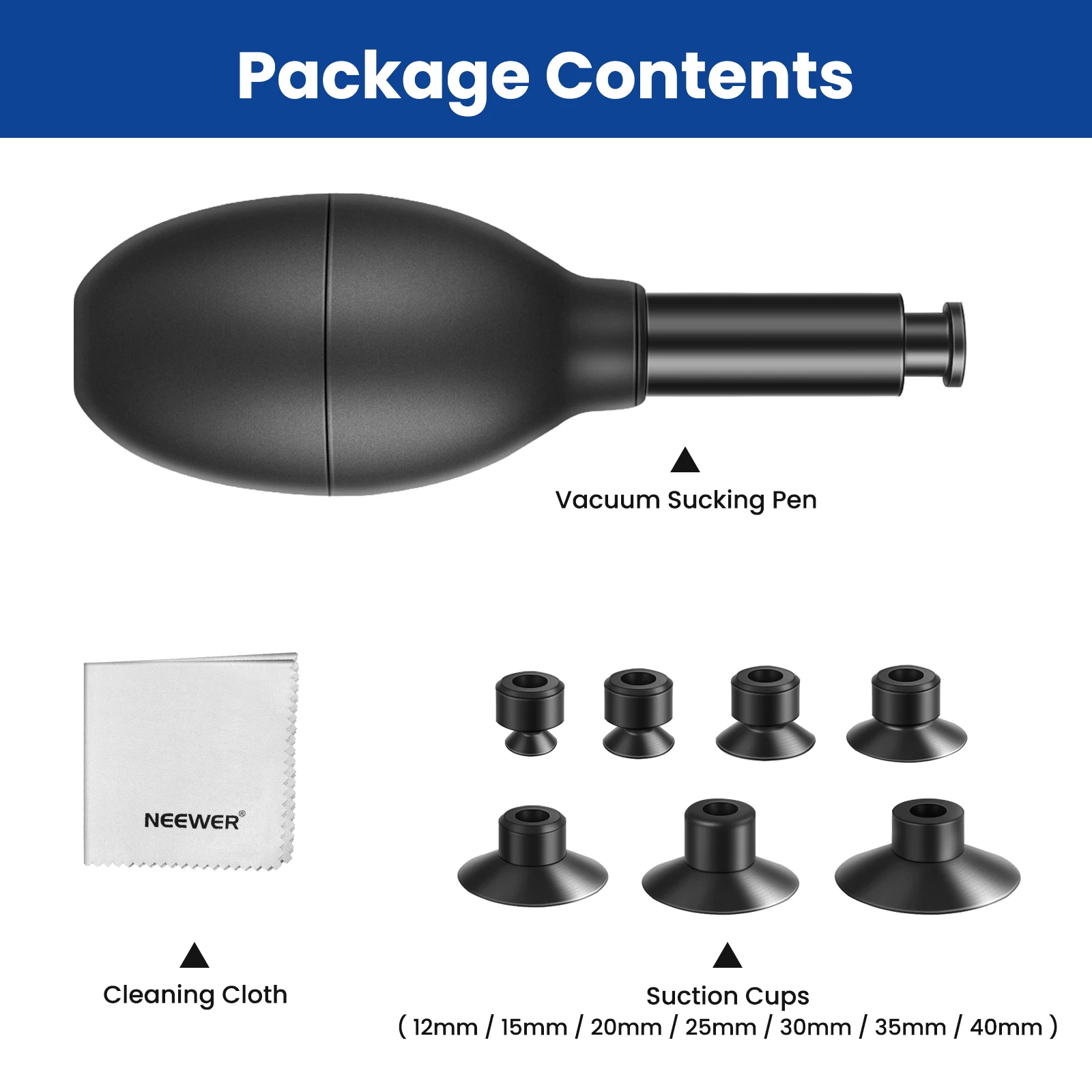 8-In-1 Lens Sucker Kit,IC Pick Up Vacuum Suction Pen with 7 Interchangeable Suct