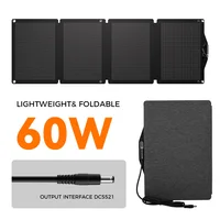 Panneau solaire pliable FlashFish SP18V60W, puissance maximale 60W, cellules monocristallines 21,6%, revêtement ETFE, étanche IP65, sortie DC5521 pour stations d'alimentation, camping, camping-car et utilisation en extérieur. 1
