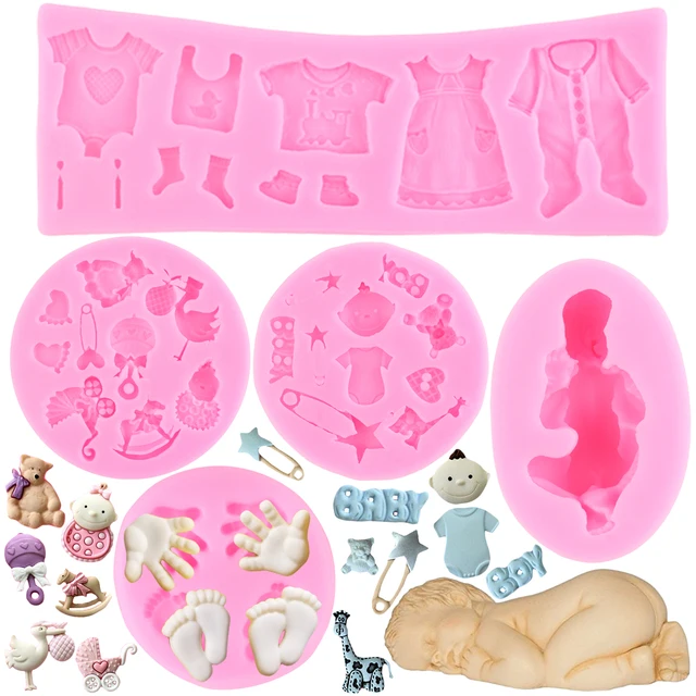 Baba Szilikon Formák Lábak Kézi Fondant Penész Zuhany Torta Díszítő Szerszámok Cukorkás Gyanta Agyag Csokoládé Gumpast