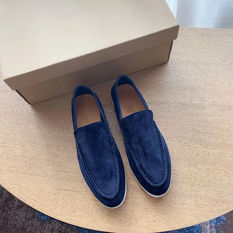 

Лоферы, мужская обувь на плоской подошве, Новая повседневная обувь с одной педалью, женская спортивная обувь, мягкая удобная кожаная прогулочная обувь