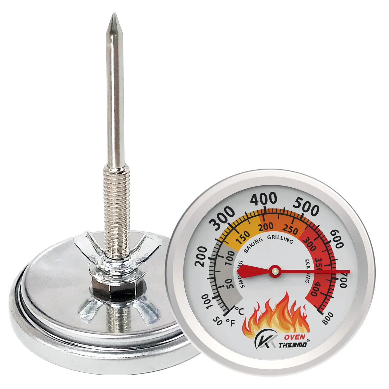 KT Thermo BBQ Grill Thermometer for Smoker Grill Parts Replacement, 2.5  Dial Barbecue Temperature Gauge