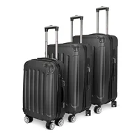 Set de 3 Valises de Voyage, Valise Rigide en ABS, Lot de 3 valises avec roulettes Pivotantes 360°, Serrure à Combinaison, Noir 6