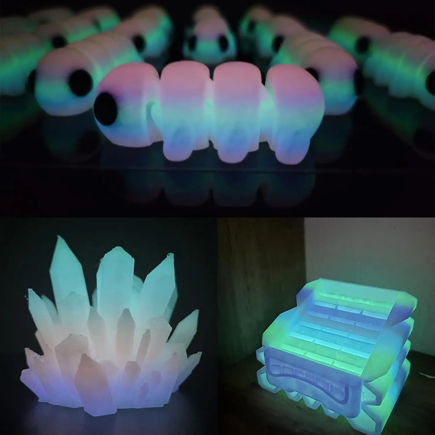 3D 프린팅 필라멘트 PLA 야광 필라멘트 1.75mm 직경 250g 롤 치수 정확도 +/- 0.03mm 점진적인 색상 변화