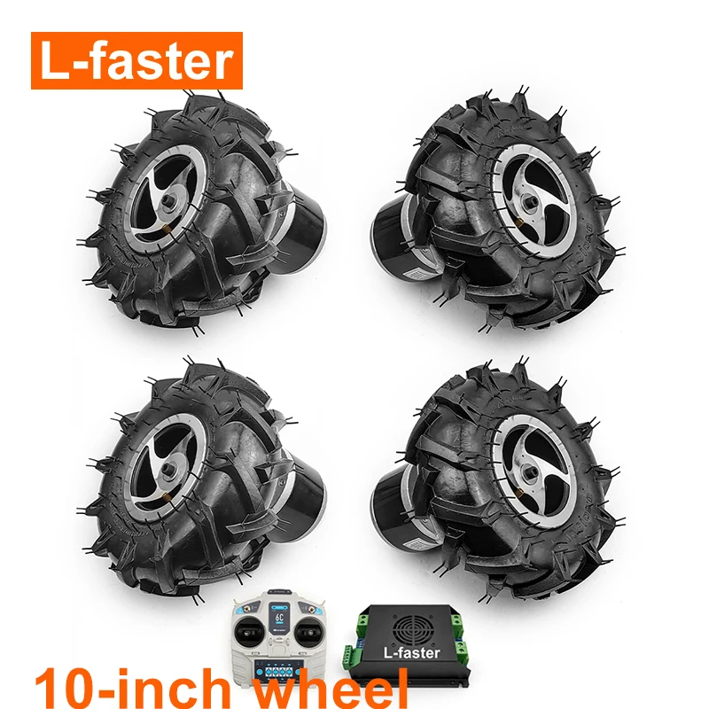 4WD 1400W Electric Four Drive RC Kit 3.00-4 Rough Tire 10 Inch Wheel Set For Electrical 4X4 Lawnmower Barrow Trolley Golf Cart