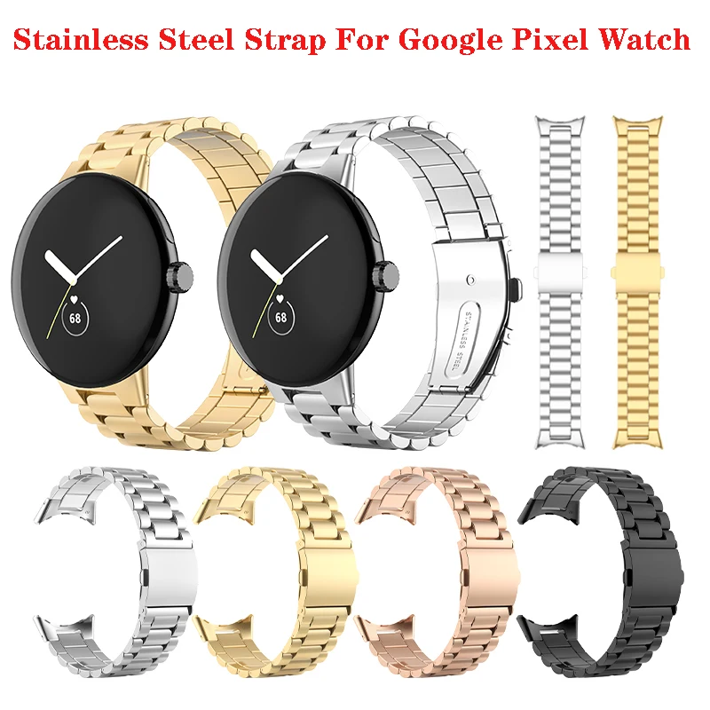 

JKER Classic Buckle Metal Stainless Steel Strap for Google Pixel Watch Replacement Wirstband for Pixel Watch Bracelet Watchband