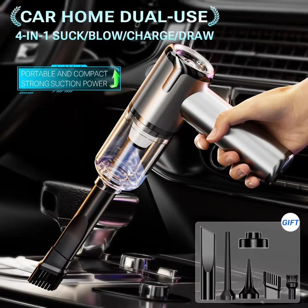 SZUK 148000PA Car Vacuum Cleaner Mini Powerful Cleaning Machine Strong Suction Handheld for Car Wireless Portable Home Appliance 6