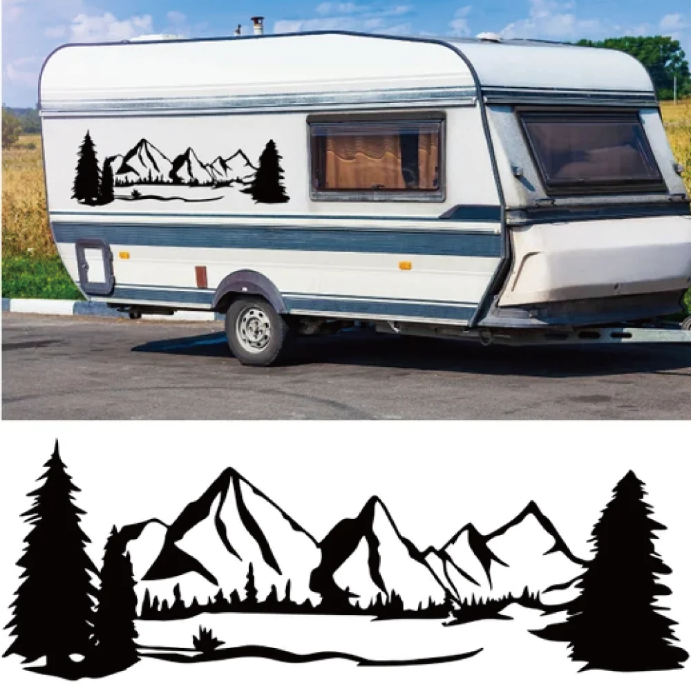 

Пара автомобильных наклеек с пейзажем, перепрограммируемые креативные декоративные стильные виниловые наклейки, подходящие для фургона, грузовика, автофургона BMW E46
