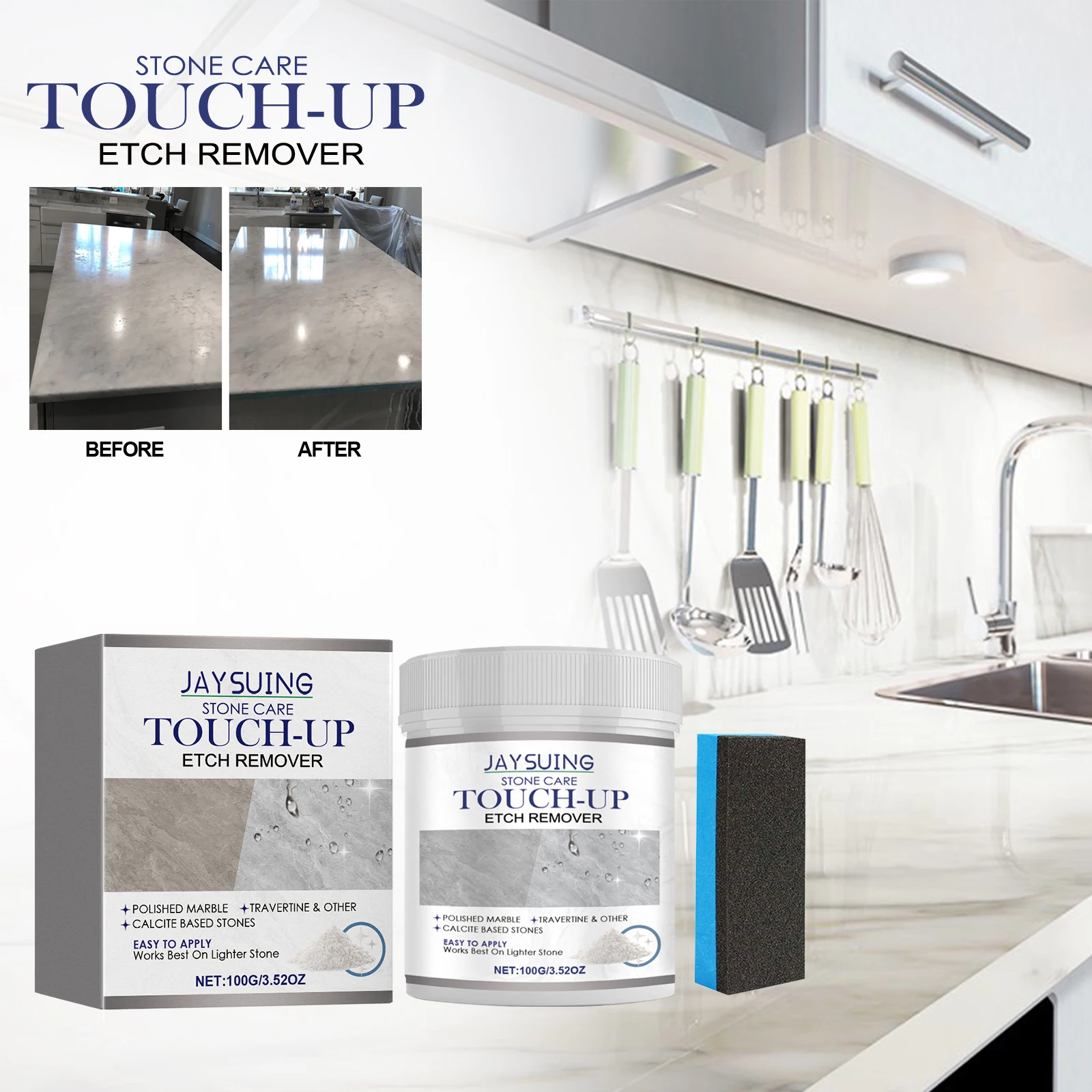 Marble Polishing Powder For Kitchen Quartz Tile Floor Stains Removal
