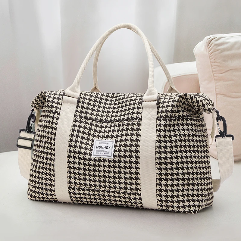 TWENTY FOUR Checkered Bag Travel Duffel Bag Weekend Overnight