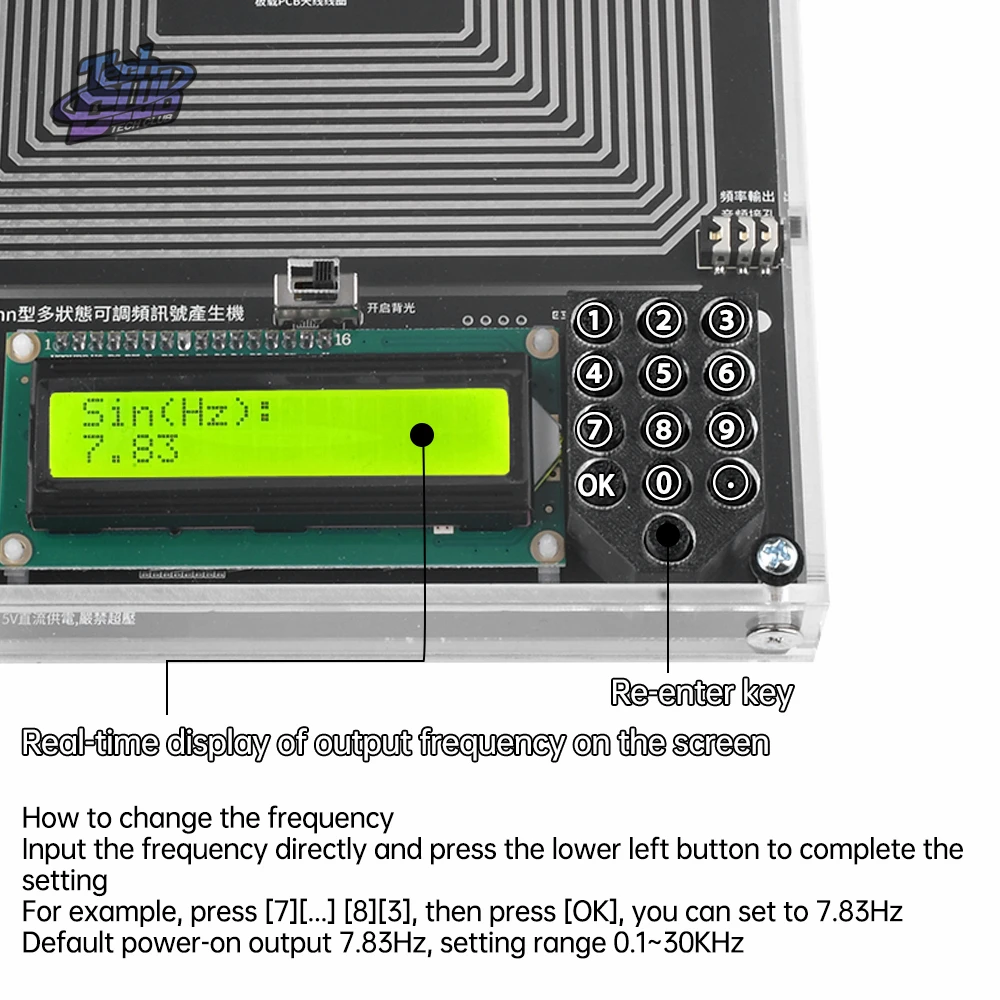 Adjustable0.1Hz~30000Hz 7.83Hz  Schumann Resonance Ultra-low Frequency Pulse wave Generator Audio Resonator 6