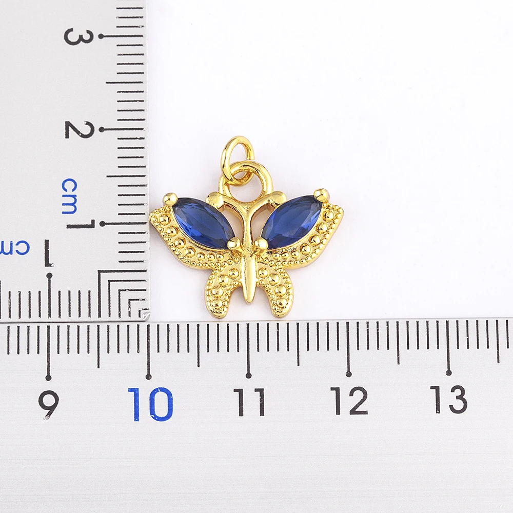 8MM 14K Gold Color Plated and Zircon Star Charms For Jewelry