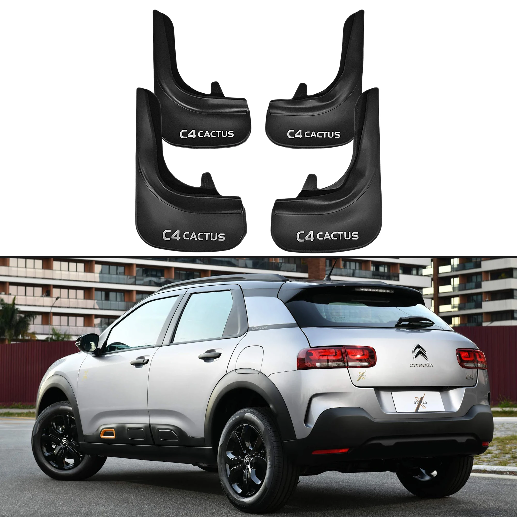 

Axenture Car Mud Flaps Kit For Citroen C4 Cactus Front Rear Rubber Splash Guards Tire Mudflaps Protector Accessories 4 PCS