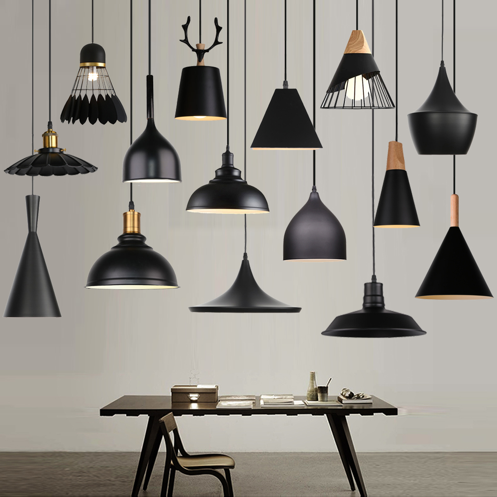 Modern Hanging Ceiling Lamps Aluminium E27 Pendant Lights Chandelier Industrial Home Living Room Bedroom Kitchen Decor Lighting