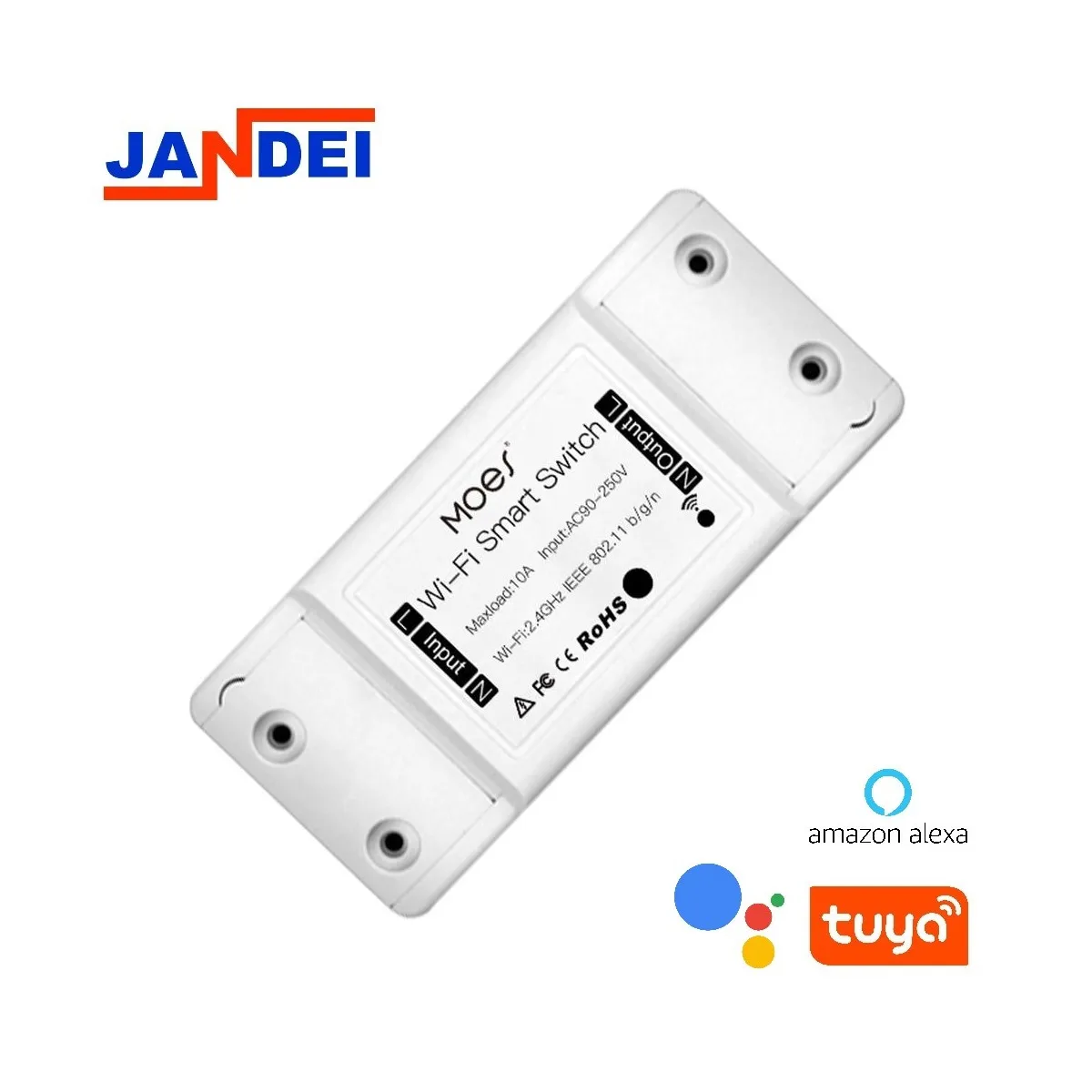 Jandei, Switch Smart Wifi 2200W/10A Tuya Smart App Amazon Alexa Google Home